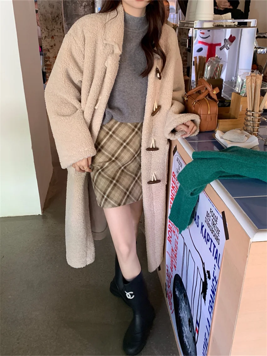 

Женское пальто Alien Kitty из овечьей шерсти, повседневное свободное утолщенное мягкое теплое приталенное пальто в винтажном стиле для офиса, весна 2024