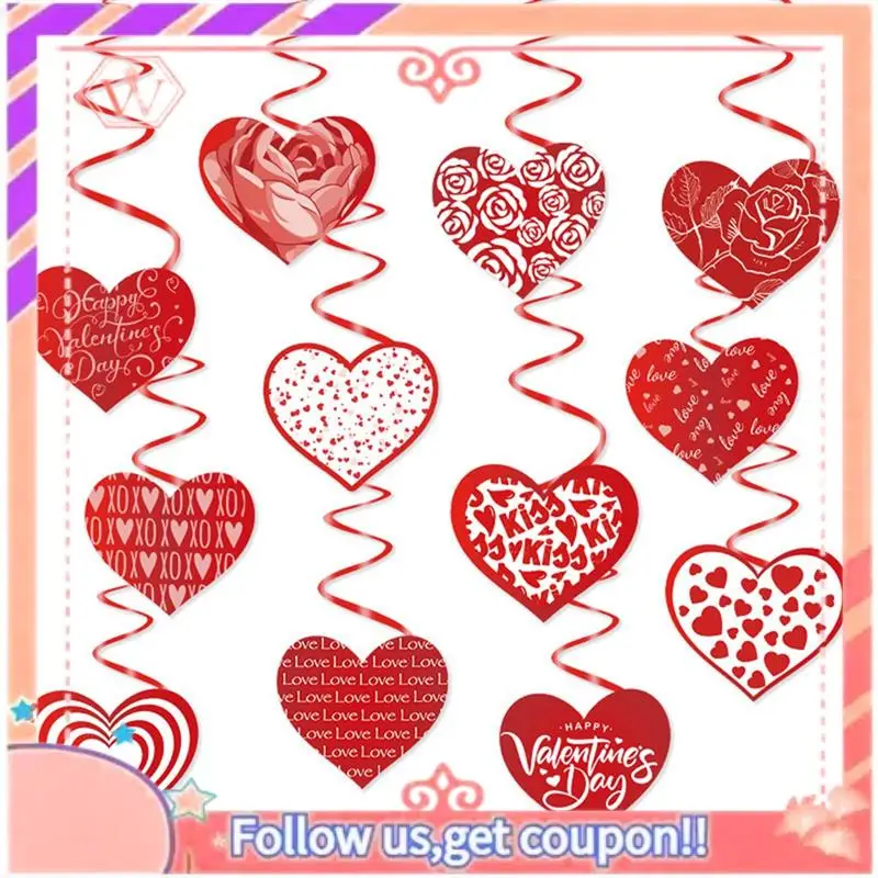 Valentine's Day Spiral Charms Valentine's Day Creative Heart Party Charms Durable Easy To Use
