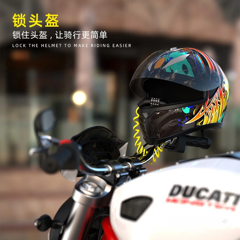 

Motorcycle Helmet Lock Bicycle Anti-theft Lock Mountain Road Bike Password Steel Wire Cable Lock Assessorio Para Motos