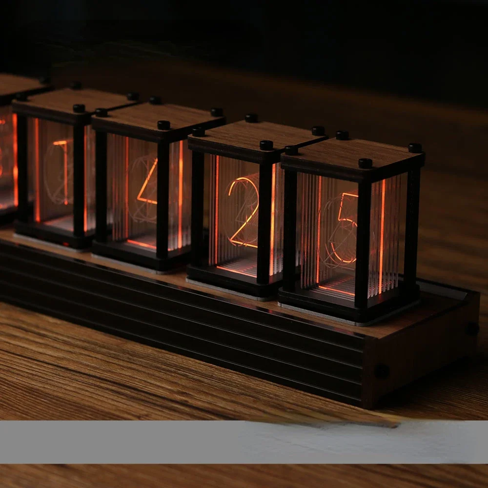 

Nixie Tube Clock DIY Table Clock Led Electronic Desktop Table Digital Watch Luxury Metal Desk Clocks Ornaments Gift Ideas