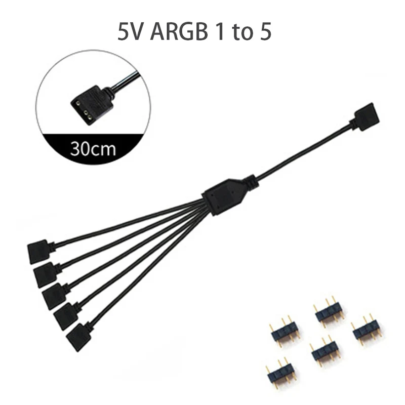 Sync Motherboard Cable 4PIN 12V RGB 3PIN 5V ARGB 1 to 2/1 to 3/1 to 4/1to 5 Extension line