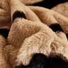 Winter new tiger pattern fast warming imitation rabbit plush mattress thickened plush mattress protective cover dust-proof 3