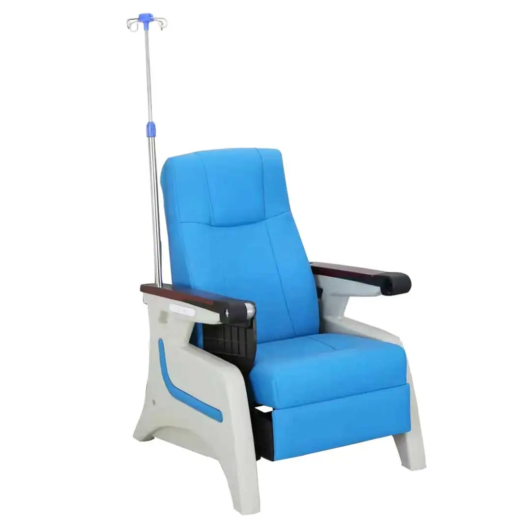 

High Quality Adjustable Electric Chair Medical Recliner Transfusion Chair IV Pole For Sale