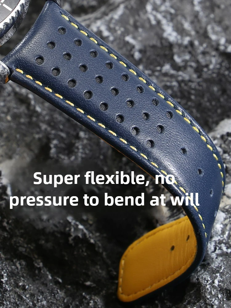 Blue Angel Eco-Drive Genuine Leather Watch Strap - Men's 22mm/23mm Bow Design