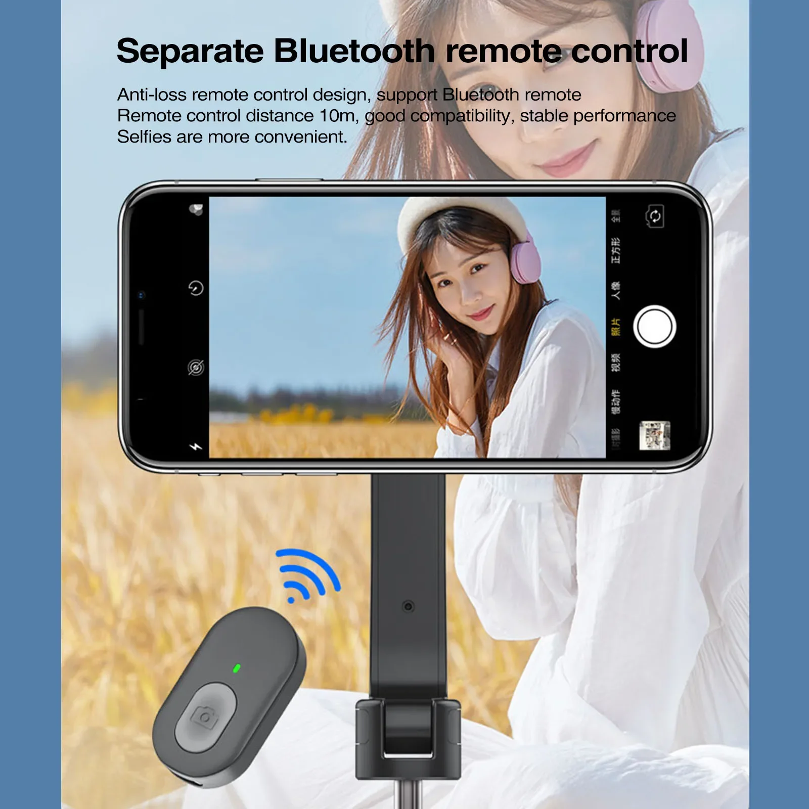 Magnetic Selfie Stick Tripod for Magsafe iPhone 16 15 14 13 12 Handheld Stabilizer Rod with Remote Controller for HUAWEI Samsung