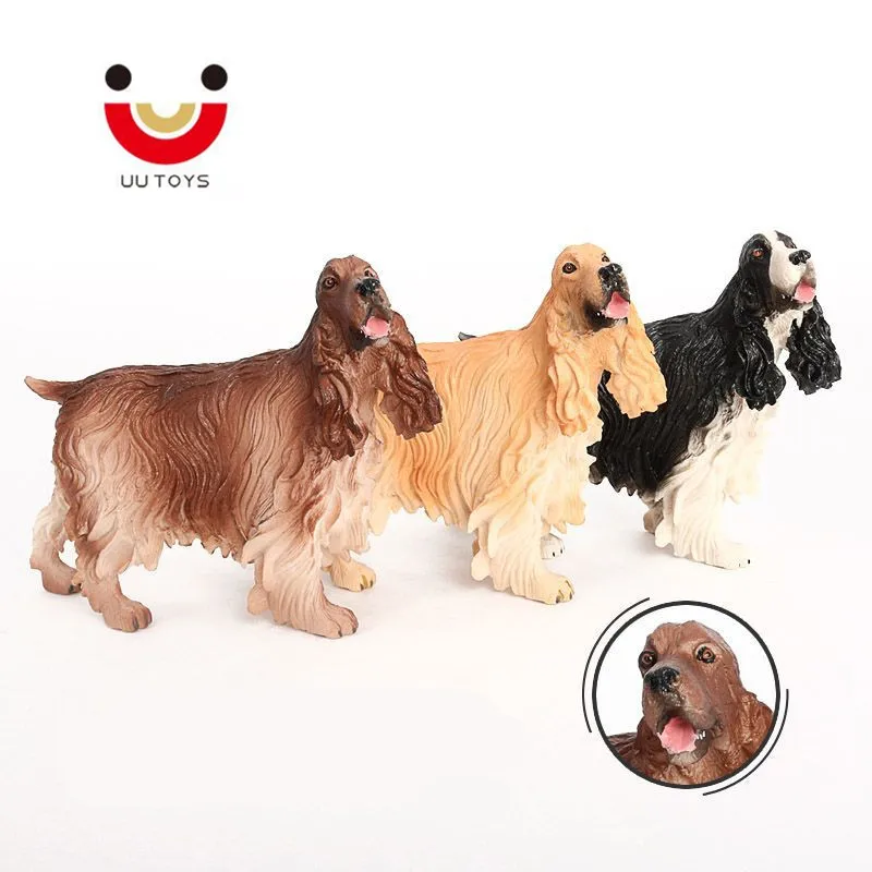 

Американская Кокер-спанель, фигурка собаки, детская Когнитивная игрушка, статическая твердая модель животного, собака, декоративная модель, подарок