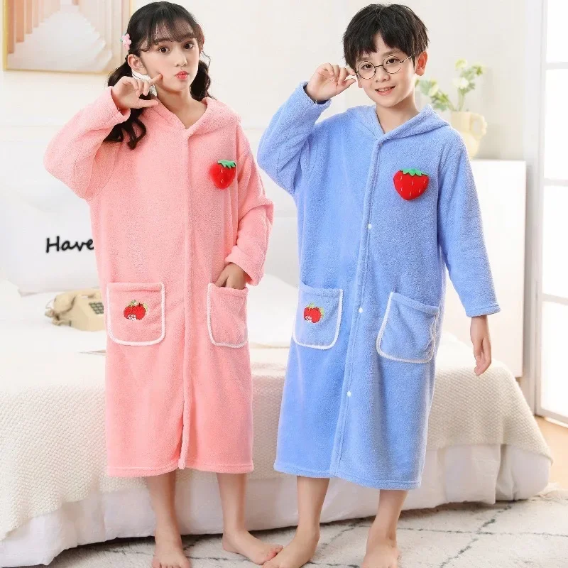 Children's Bathrobe Coat Swimmable Bath Towel Absorbent Winter Baby Sleepwear Soft Comfortable Home Clothes for Boys And Girls