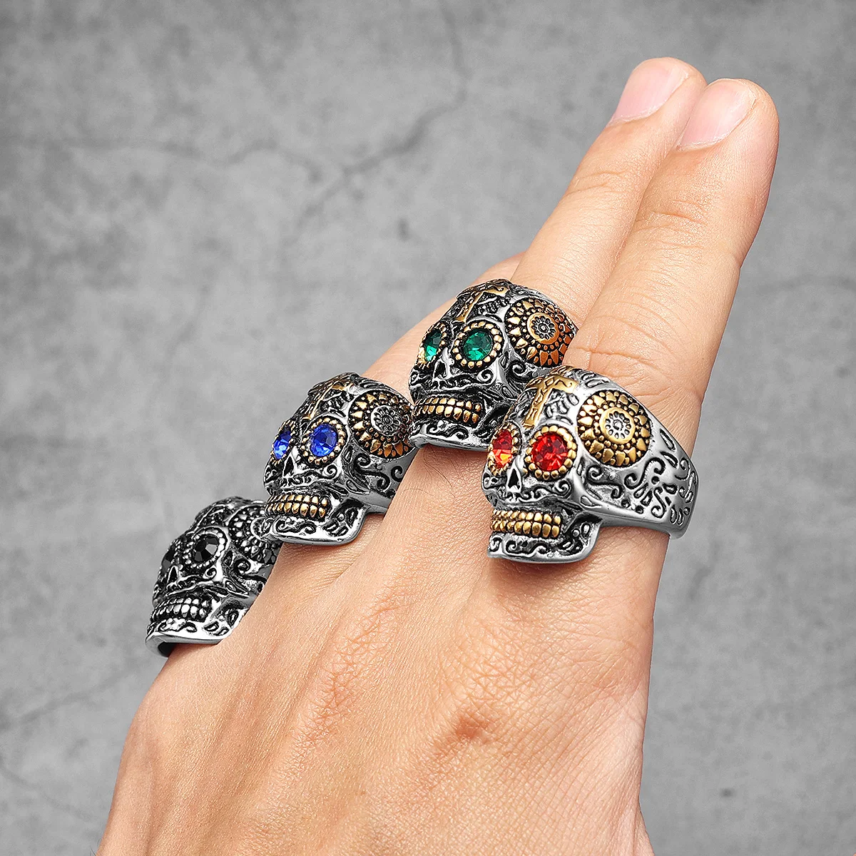 316L Stainless Steel Skull Gothic Religious Cross Man Men Rings Punk Rock Gothic For Biker Male Boy Jewelry Accessories Gift ring set gold color rings stainless steel ring tibetan silver rings signet ring finger ring gold color ring chain ring half face ring amethyst zirconia ring silver ring opening ring fidget spinner ring sparkling heart ring tungsten ring adjustable rings zircon crystal ring wedding rings moissanite diamond ring color change ring wedding ring ceramic ring animal ring jewelry accessories