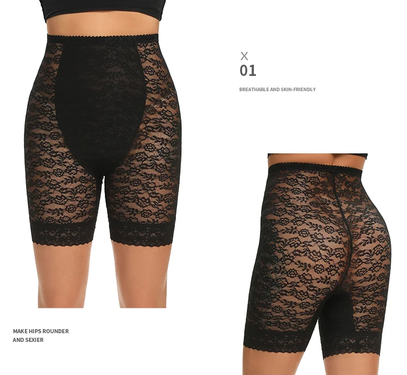 Description Picture 6 of itemLace Flat Belly Shaping Panties Sexy Seamless High Waist Boxers for Women Tummy Control Shapewear Butt Lifter Shorts Colombianas