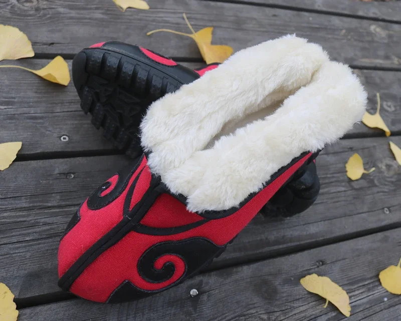 Winter Kung Fu Shoes Tai Chi Wing Chun Chinese Traditional Martial Arts Sports Sneakers Wudang Taoist Manual Cotten Fabric Warm