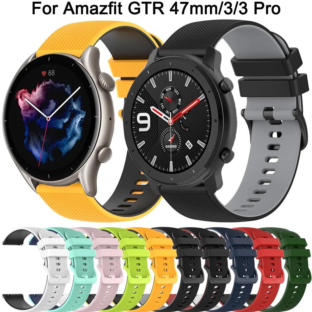 

Ремешок силиконовый для Huami Amazfit GTR 47 мм, браслет для часов Amazfit GTR 4 3 Pro Stratos 3 2 2E, 22 мм