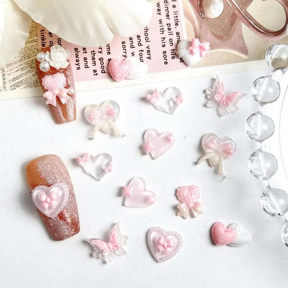 Pink Resin Nail Charms 4