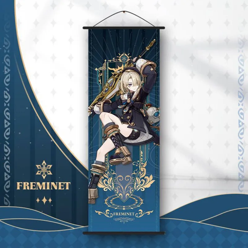 Genshin Impact Scroll Canvas Painting - Anime Wall Art Home Decor