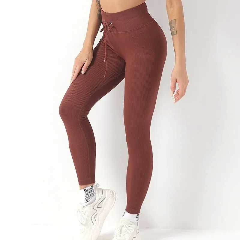 

Multicoloured Leggings High Waisted Contour Pants Breathable Work Out Yoga Pants Fitness Sports Gym Tights Drawstring Trousers