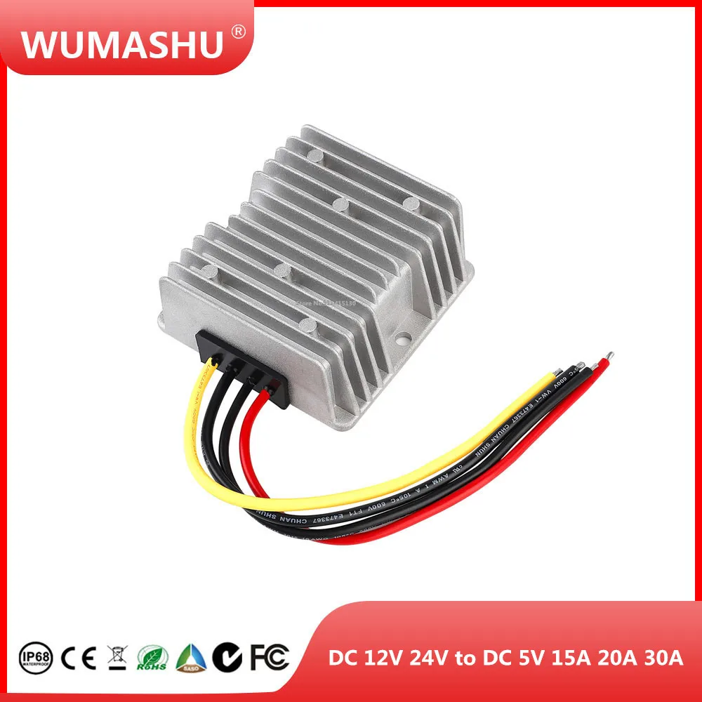 DC 12V 24V to DC 5V 15A 20A 30A Buck Converter Transformer Voltage Regulator Step Down Module Power Supply for LED Solar Cars dc to dc step up 3 5 5v to 12v1a converter adjustable voltage regulator power modules boost module booster 5v 8v 9v 12v