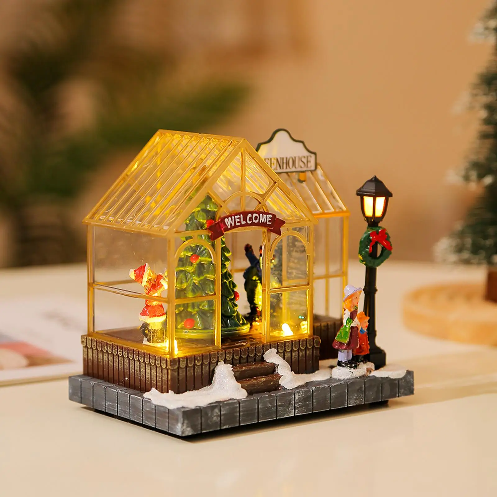 

Christmas LED Lighted House Ornament Party Favors Christmas Scene Village Houses for Table Festivals Bedroom Living Room