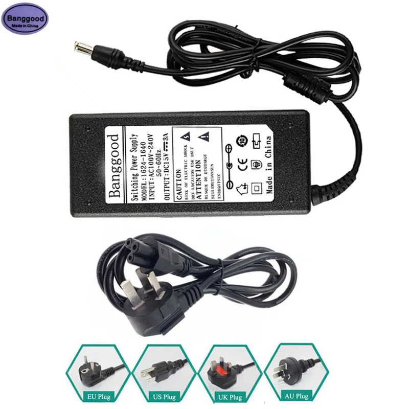 Caricabatterie 15V 3A 6.5*4.4Mm 45W Con Cavo Di Alimentazione Ca Per Sony Srs-Xb3 X55 Srs-Btx500 Altoparlante Bluetooth Korg Pa300 Pa600 Pa900 Tastier