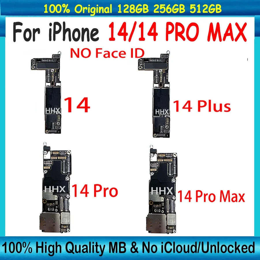 Carte mère originale débloquée pour iPhone 14 Pro, 128G simple SIM, E-SIM, Version américaine, avecFace ID