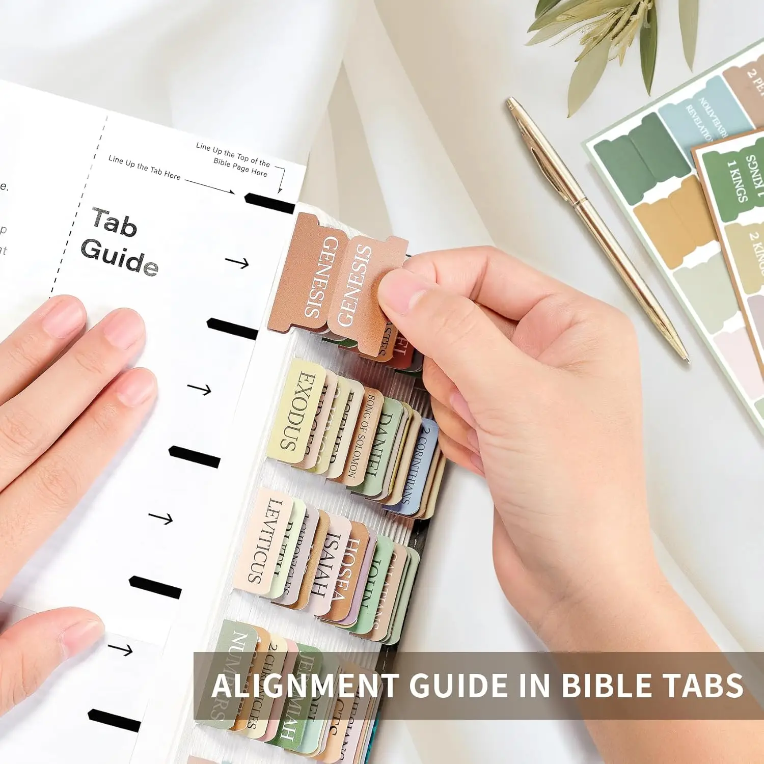 Bible Tabs for Women Men Laminated Bible Tabs for Study Bible Large Print Neutral Bible Tabs for Easy Navigation Boho Theme 4