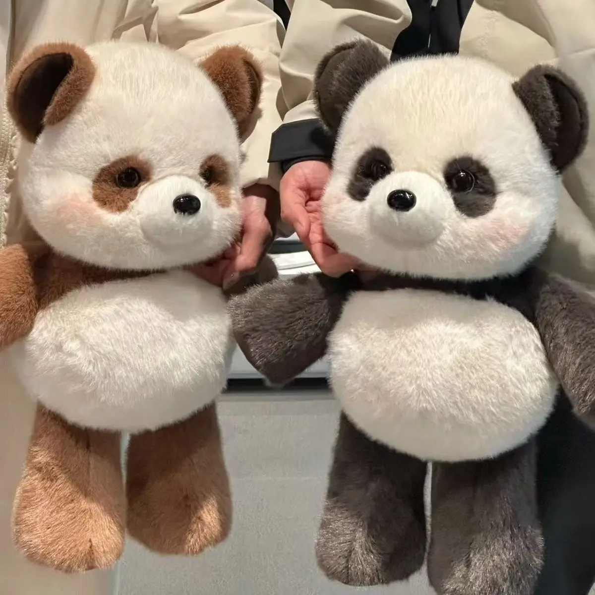 Lebensechtes Kawaii-Waschbär-Panda-Tierkissen, Plüschtier, flauschiges Kuscheltier, Weihnachtsdekoration, Puppe, Geschenk für Erwachsene_voghion.com