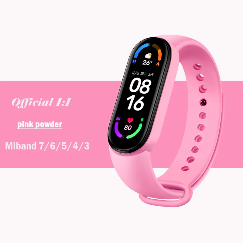 thumbnail image 1 of Bracelet pour Xiaomi Mi Band 7 6 bracelets de montre Miband6 NFC silicone haute qualité remplacement correa mi band 7 6 3 4 5 montre bandes de Sport, 1 of 5
