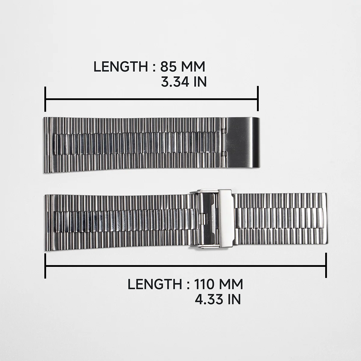 Premium Stainless Steel Quick Release Watch Strap - Universal Fit 20mm/22mm Metal Bracelet
