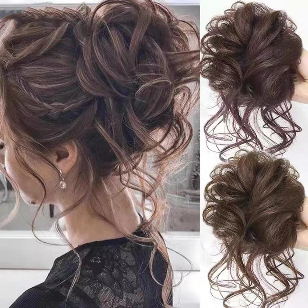 1pcs Hair Piece Extension Claw Clip Polyester Natural Curly Hairpiece Black/ Brown Messy Hair Extension for All Age Women
