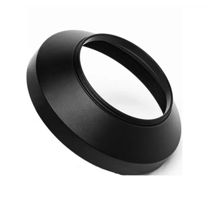 Black Metal Wide Angle Camera Lens Hood, Screw-In Mount, Multiple Sizes Available