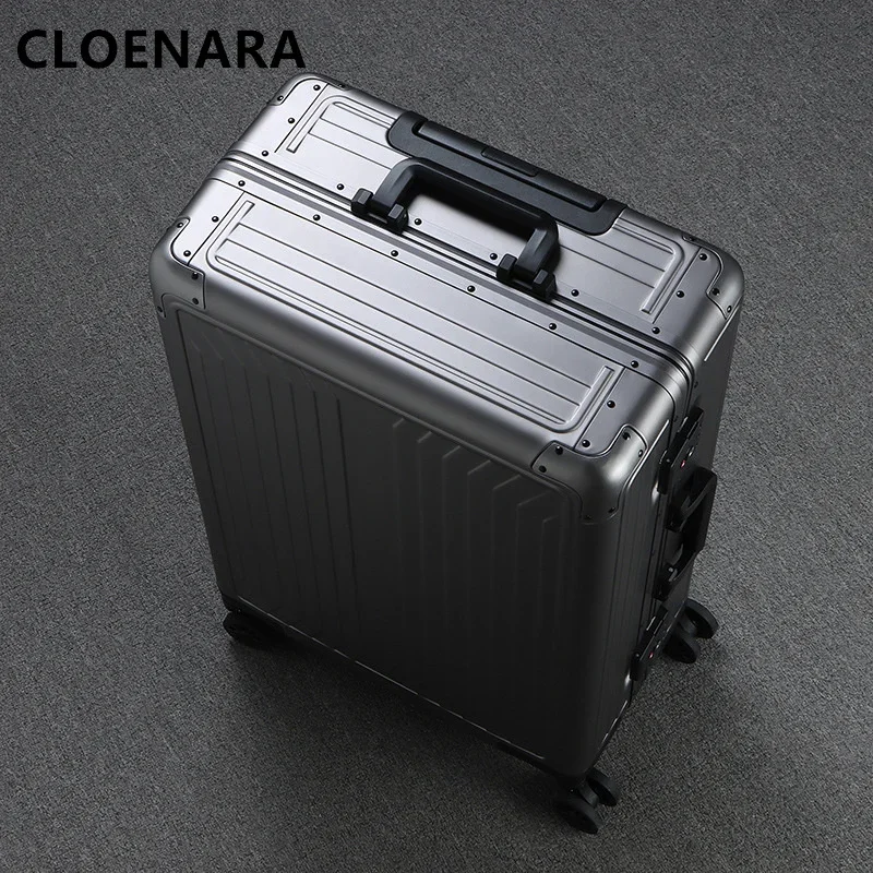 COLENARA New Luggage All Aluminum Magnesium Alloy Trolley Case Men 20 Inches Boarding Box 24 