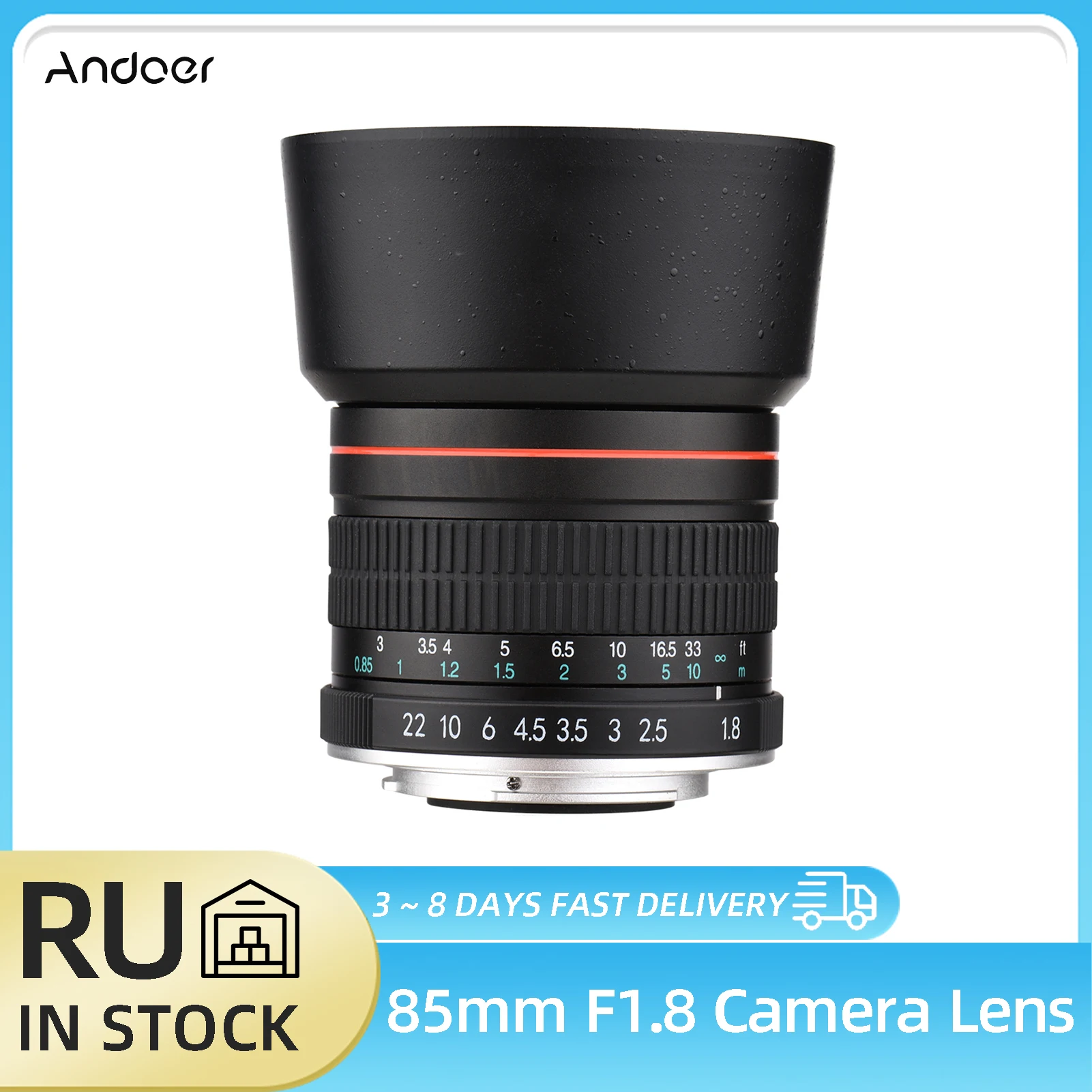 Andoer 85mm F1.8 Large Aperture Medium Telephoto Full Frame Portrait