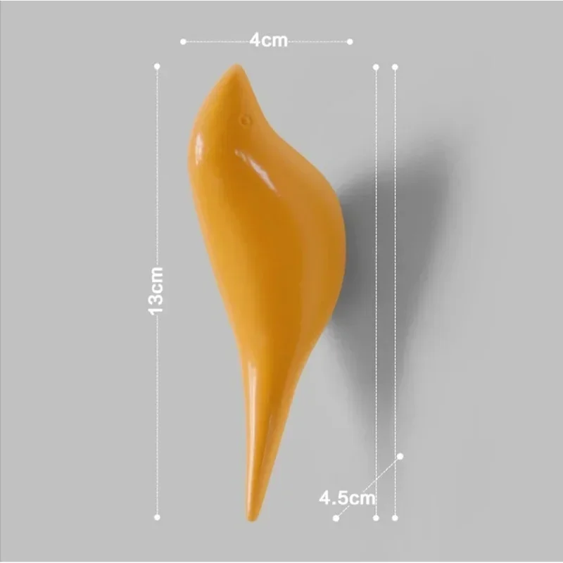 Creative Wall Hooks Bird Decoration Resin Wood Grain Hooks Bedroom Door After The Animals Hooks 3D Coat Hook Single Wall Hanger