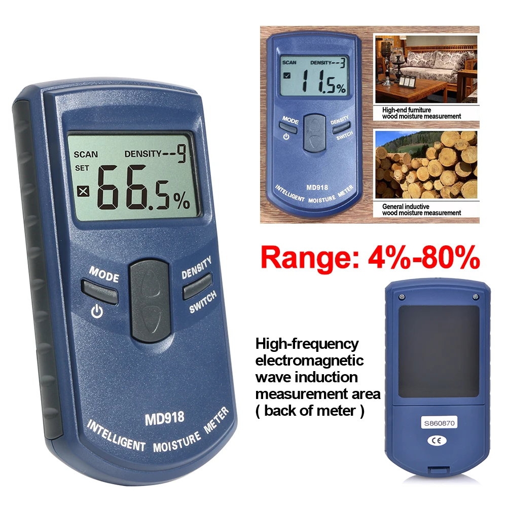 metric tape measure RZ Wood Moisture Meter Hygrometer Timber Damp Detector Tree Density Digital Wood Humidity Tester force measuring instruments Measurement & Analysis Tools