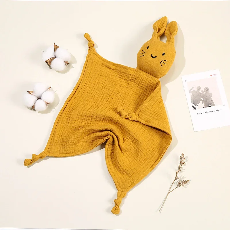 Baby Cotton Muslin Comforter Blanket Soft Newborn Sleeping Dolls Cute Cat Kids Sleep Toy Soothe Appease Towel Bibs Saliva Towel 3