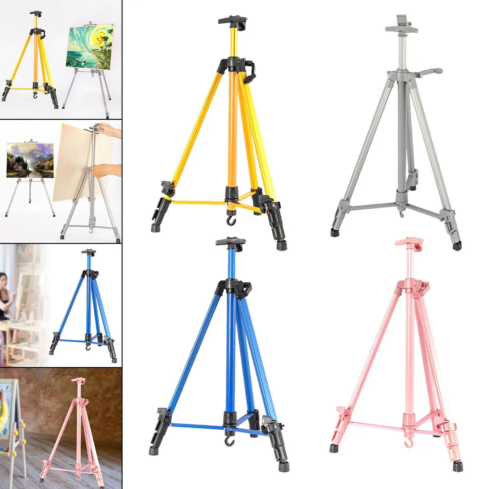 Adjustable Painting Easel Aluminum Tripod Art Artist Sketch Stand for Floor Tabletop