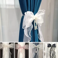1/2pcs INS Curtain Bow Tiebacks Window Curtains Binding Rope White Window Curtain Strap Bag Decoration Curtain Decor Accessories 1