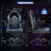 Ergonomic Computer Gaming Chair - Home Office Desk with PU Leather Lumbar Support, Height Adjustable Big and Tall Video Game 3
