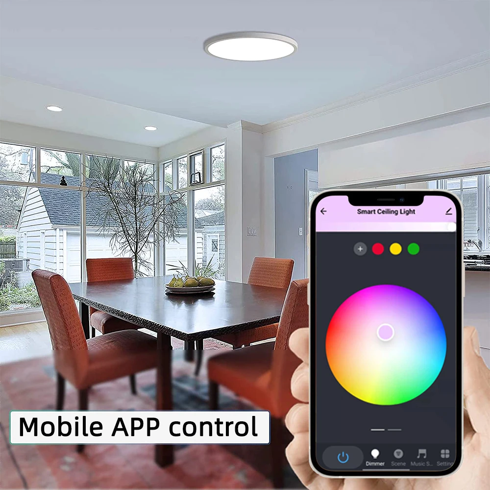 Tuya Zigbee 스마트 천장 조명 24W Zigbee Led 천장 램프 RGBCW Led 천장 조명 Alexa 스마트 램프 For Room Yandex Alice