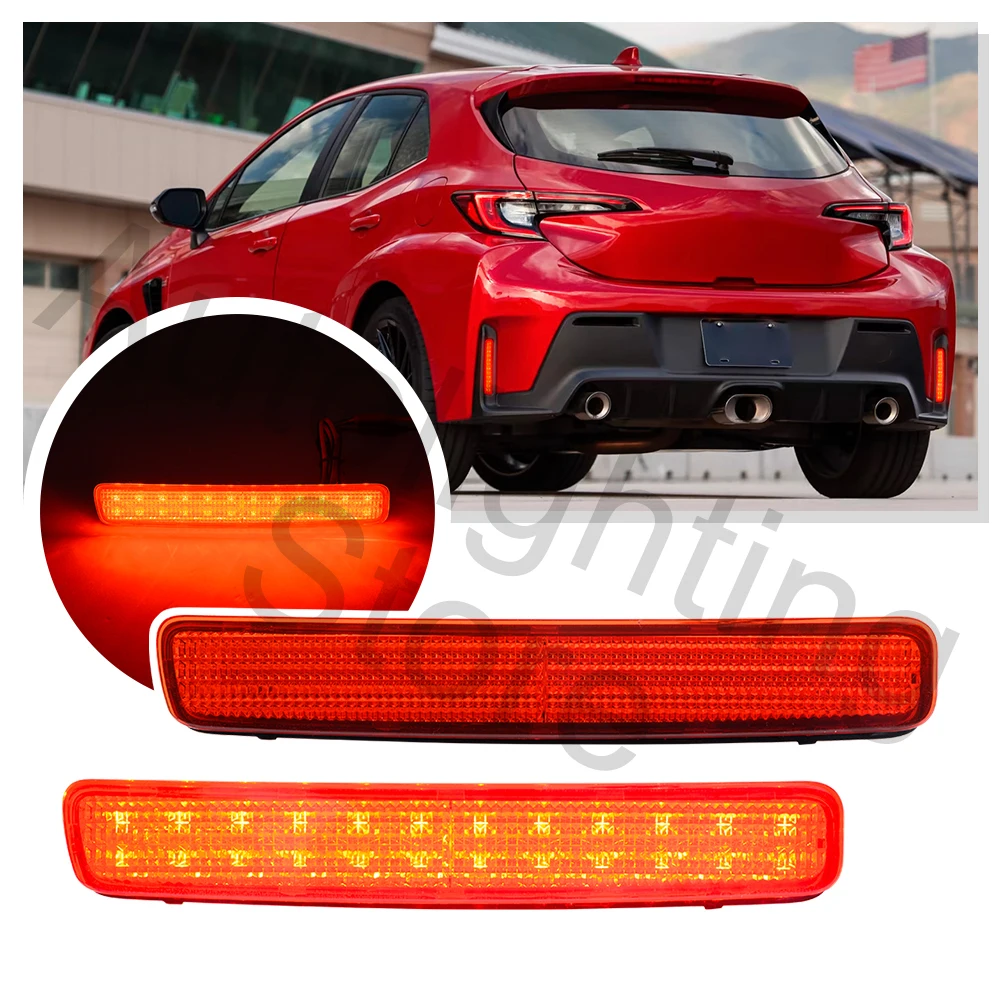 2XLEDrearbumperreflecterLighttailbrakestoplightforToyota