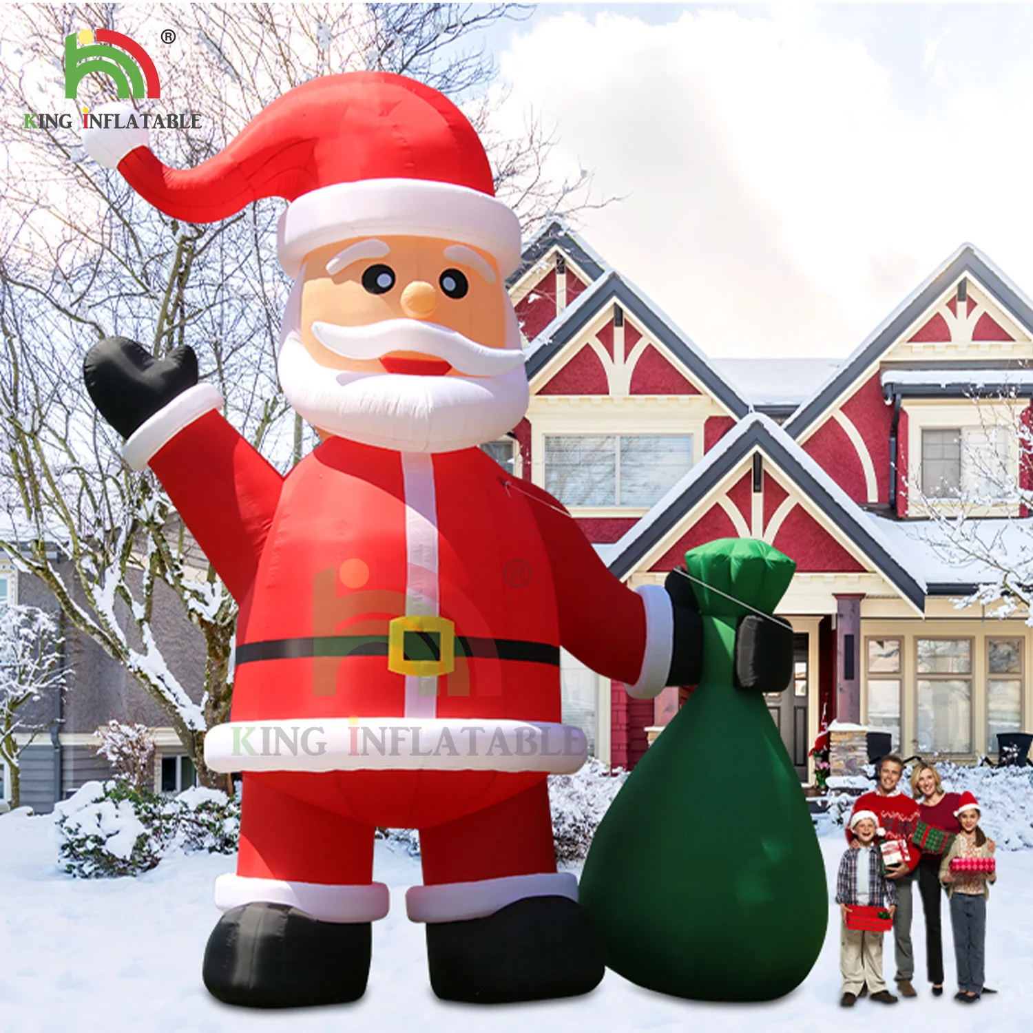 new year holidays blow up 20ft giant inflatable snowman frozen olaf for backyard festival christmas decorations 20/26/33ft Giant Inflatable Santa Claus Outdoors Christmas Father Decorations Festival Party Xmas Celebration With Blower Oxford