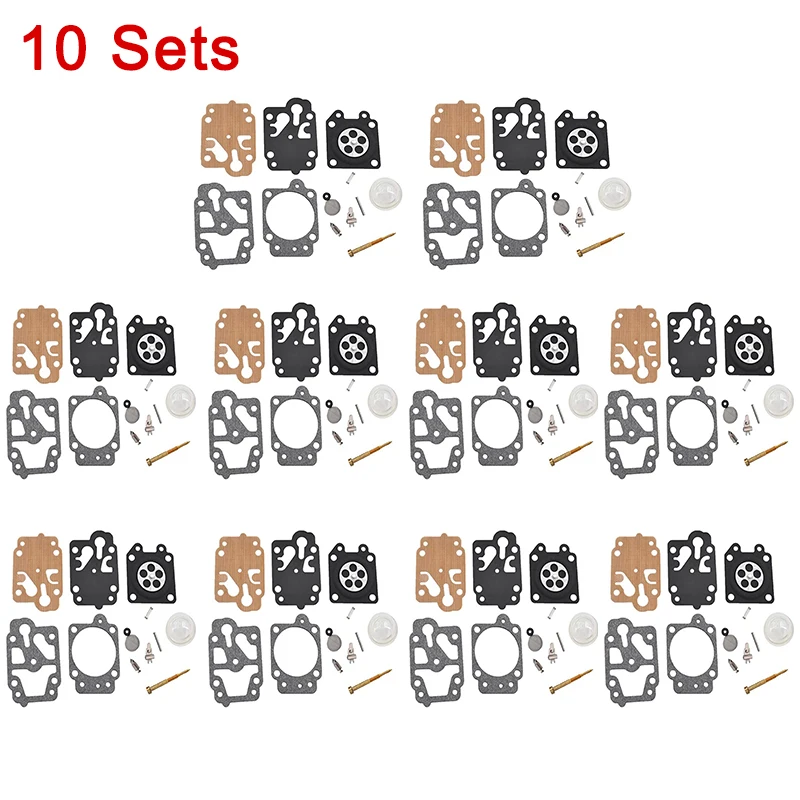 Carburetor Repair Tool Kit 10Set/5/1Set Carburetor Diaphragm Grass Trimmer Gaskets Carburetor Diaphragm Set Repair Kit for Carb 139f 26CC 33CC 43CC 52CC