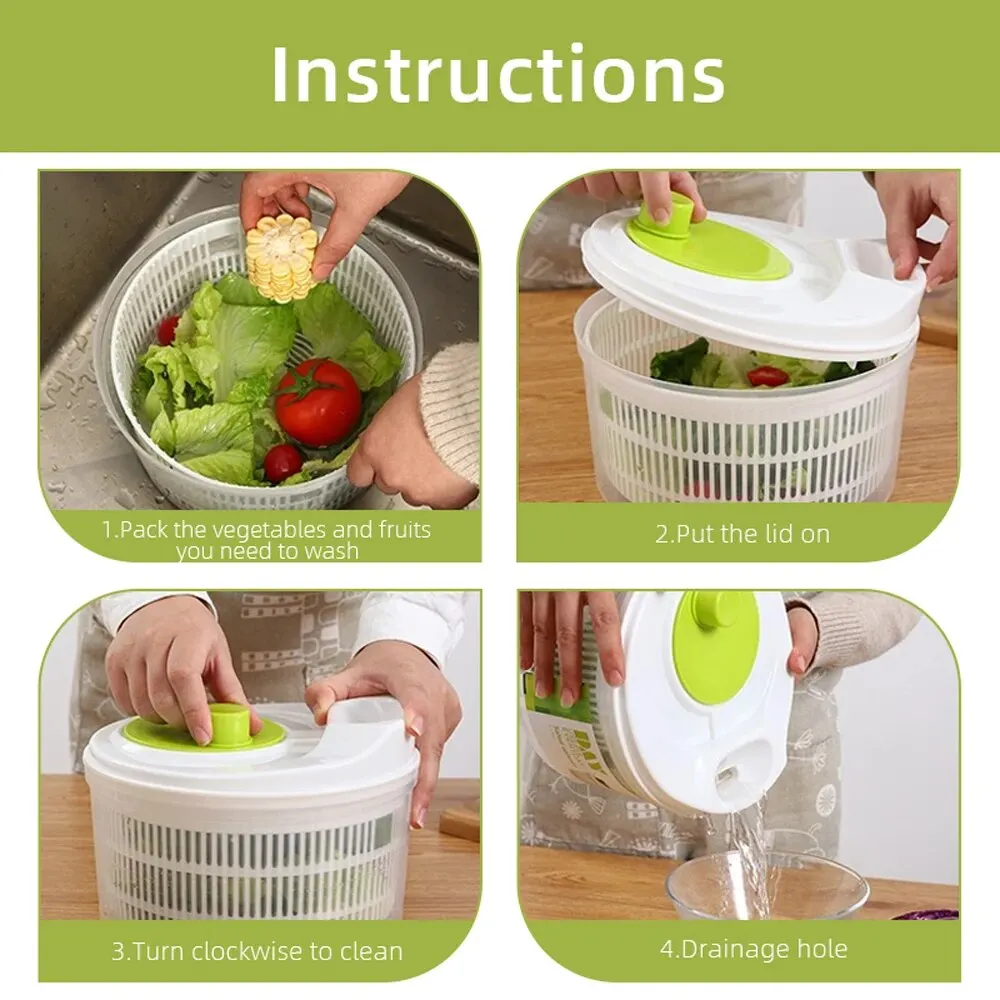 Salad Spinner Wash Spin & Dry Salad Greens Vegetable Dryer