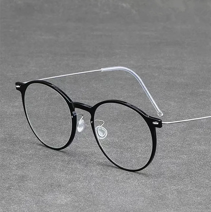 Denmark Brand Retro Round Titanium Glasses Frame Men