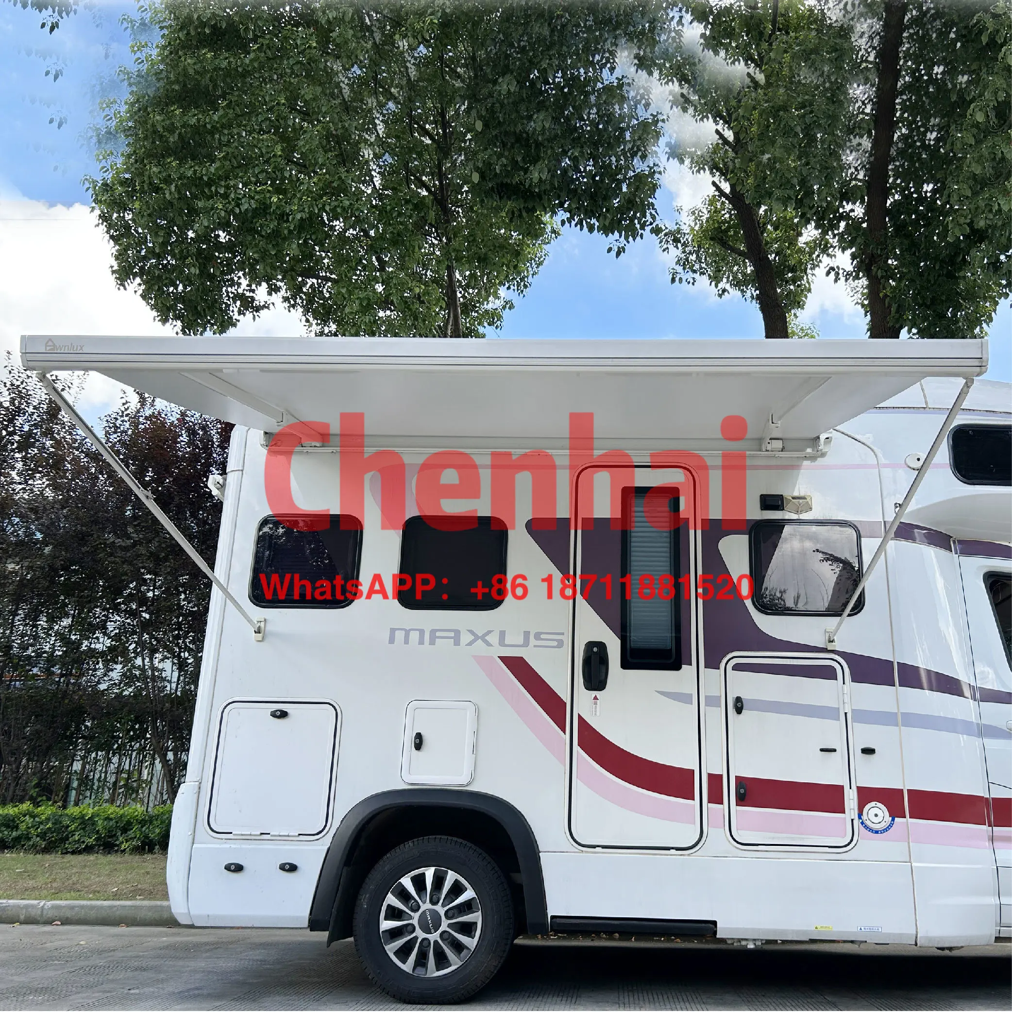 

Awnlux motorized electric camper rv manual trailer retractable cassette awning mechanism arms 2