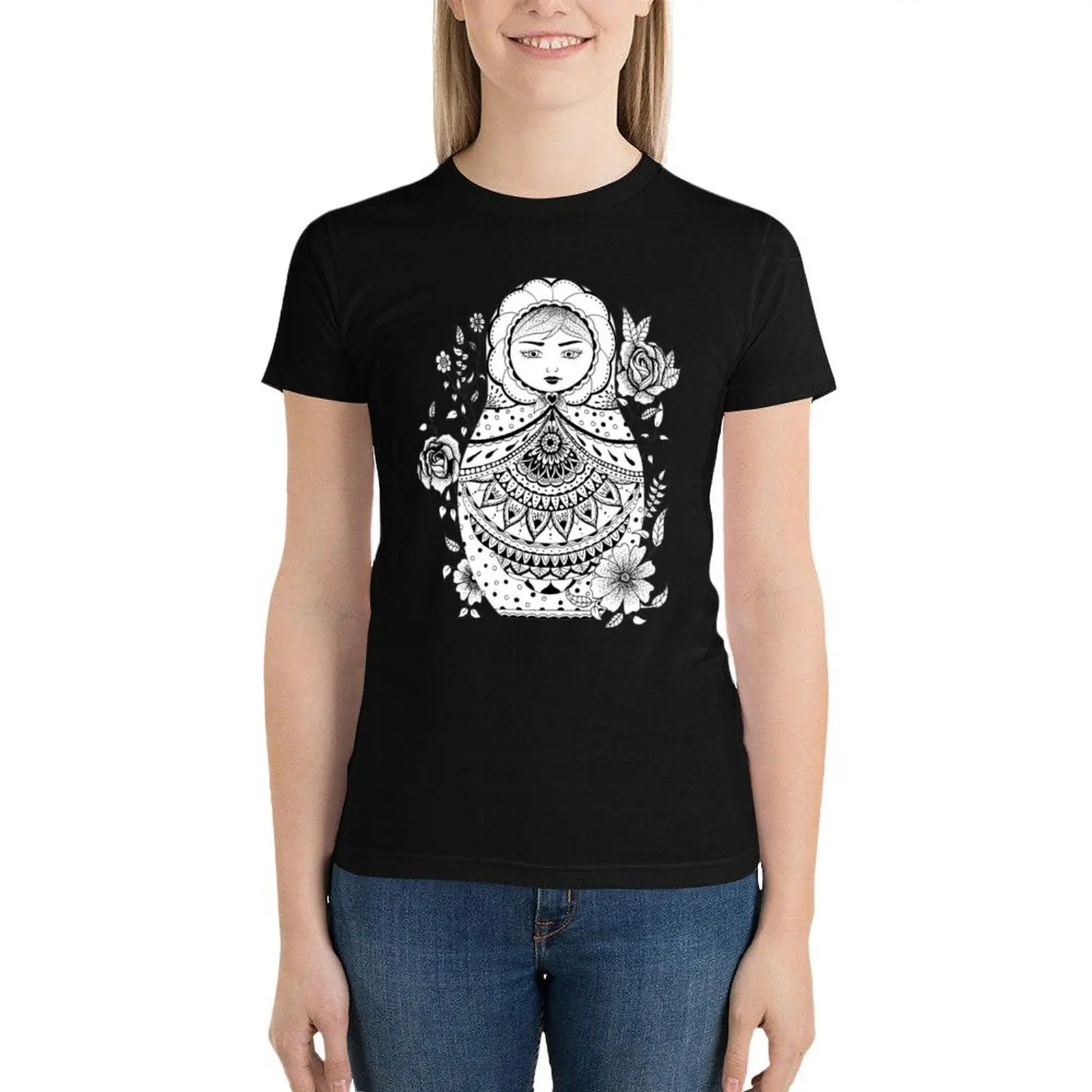 Russian Doll T-Shirt female hippie clothes plus size tops Womens graphic t shirts