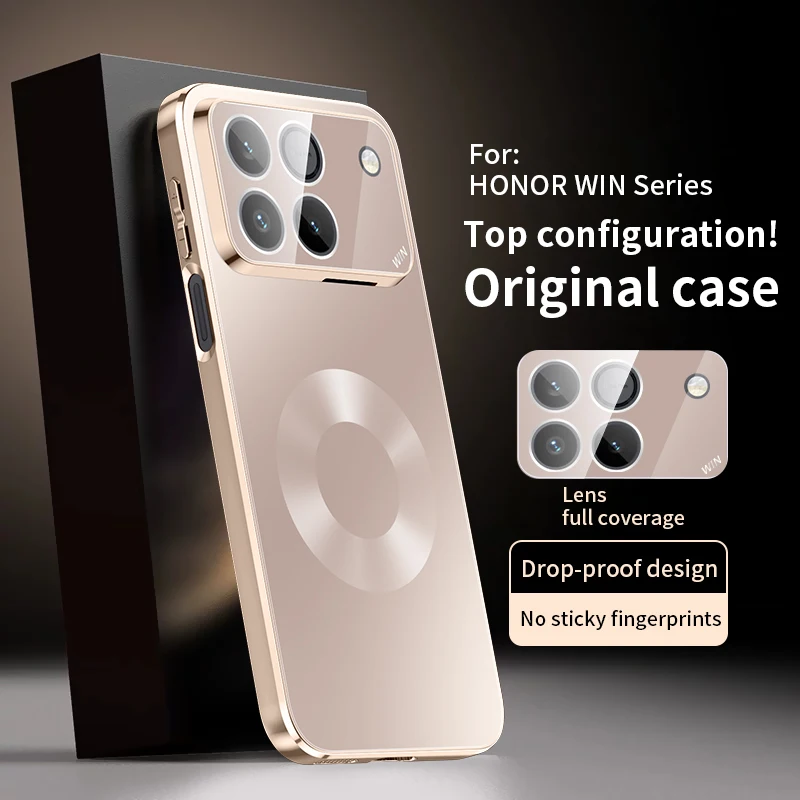 Magnetic Protective Case with Camera Lens Film for Wireless Charging - Stylish Phone Back Cover