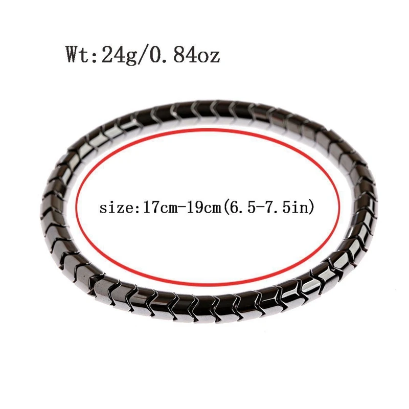 Hematite Arrow Shape Stone Beads Bracelets Weight Loss Magnetic Therapy Bangle for Women Men Fashion Health Care Unisex Jewelry