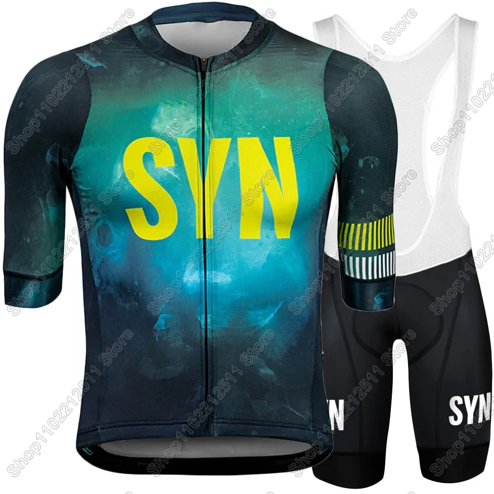 SYN Team Cycling Jersey Set Mens Summer Clothing Road Bike Suit Mountain Bicycle Shirt Bib Shorts MTB Ropa Maillot