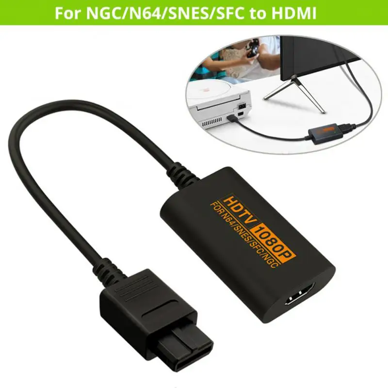 

Совместимый с HDMI преобразователь Ngc N64 Snes 1080p Ретро Plug And Play для Snes для Ngc и для Sfc композитный конвертер Черный