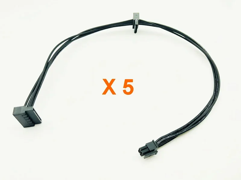 

5PCS 45CM Cable MINI 4Pin to 2 SATA Power Supply For Lenovo Motherboard Interface Small 4Pin to Dual SATA SSD Power Supply Cable