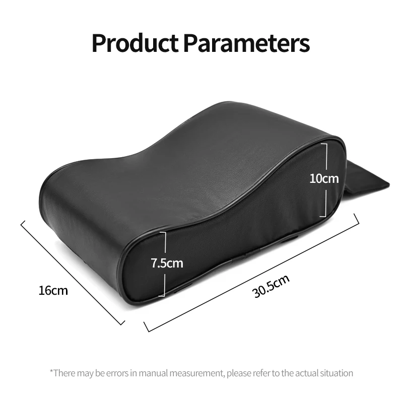 Car Armrest Pad Leather Auto Central Console Protection Cushion Thicken Memory Foam Auto Armrests Storage Box with Pocket